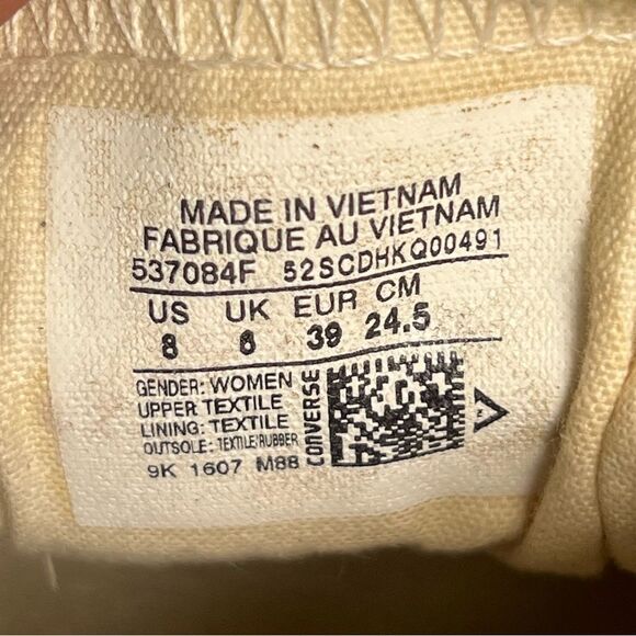 Converse Chuck Taylor All Star Womens Shoreline Cream Canvas Slip On Sneakers 8 - Picture 8 of 9